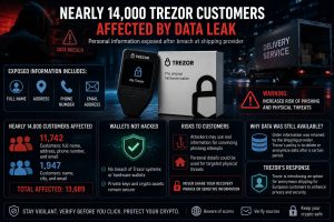 اطلاعات نزدیک به ۱۴ هزار مشتری Trezor در یک حمله سایبری افشا شد